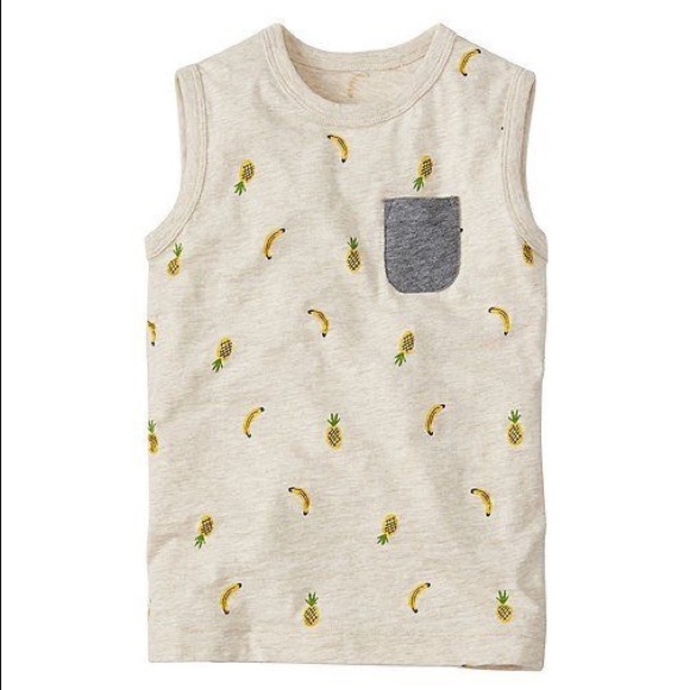 Hanna Andersson Boys Pineapple Slub Jersey Tank